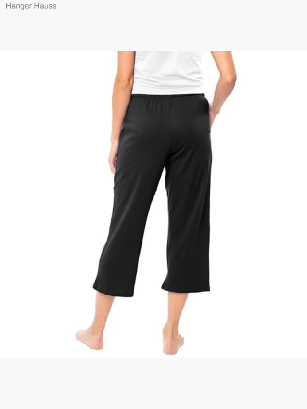 100% Cotton Capri Lounge Pants with Drawstring and Pockets